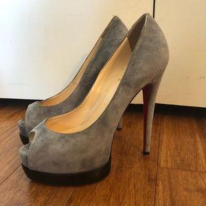 Gray suede Luboutin Stilettos